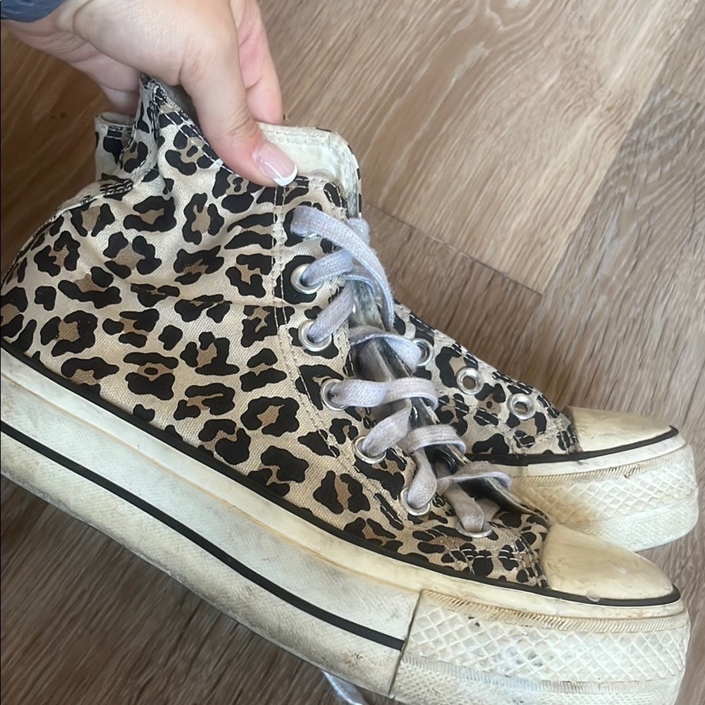 Converse Leopard Print High-Top Sneakers